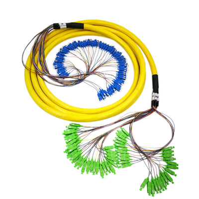 FTTH 64 rdzenie Unitube Żółte kable światłowodowe z innym złączem