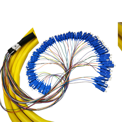 FTTH 64 rdzenie Unitube Żółte kable światłowodowe z innym złączem