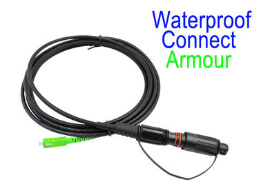 Czarny światłowodowy kabel krosowy LSZH G657A2 Corning Armor IP68 SC / APC 5.0 / 3.0