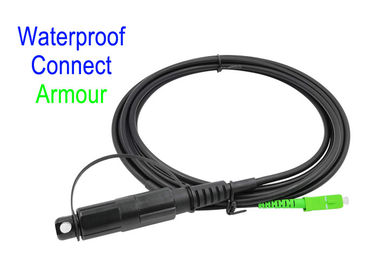 Czarny światłowodowy kabel krosowy LSZH G657A2 Corning Armor IP68 SC / APC 5.0 / 3.0