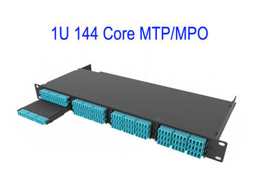 Patchcord światłowodowy 1U 144 rdzeniowy MTP MPO OM4 12 skrzynek rdzeniowych Magenta Low Loss 0,3 dB
