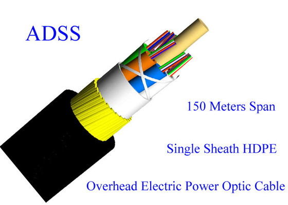 Napowietrzny opancerzony kabel światłowodowy ADSS Brak opancerzonej powłoki zewnętrznej odpornej na tory
