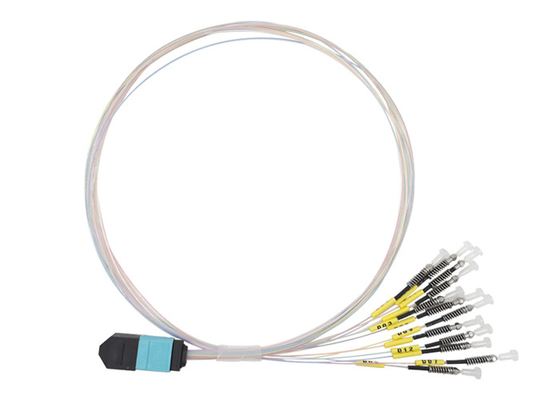 40G MTP MPO do LC Bare ferrule Patch Cord OM3 Wielomodowy kabel światłowodowy USCONEC