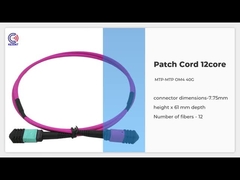 Patchcord światłowodowy 24 MTP MPO 5M OM4 24 Core Magenta Low Loss 0,3dB typ B