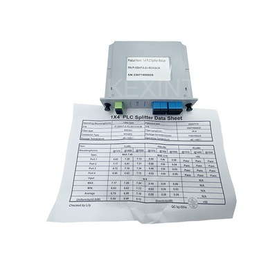 KEXINT FTTH LGX Typ karty Rozgałęźniki optyczne PLC 1x4 SC UPC G657A1 Rozdzielacz światłowodowy PLC