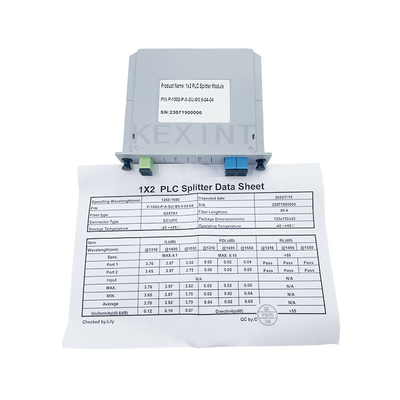 KEXINT 1x2 światłowodowy rozdzielacz PLC SC/UPC jednomodowy G657A1 typ karty FTTH LGX