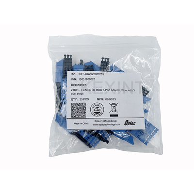 KEXINT ELiMENT MDC 3 Port Adapter Single Mode Błękitny z 3 wtyczkami do pyłu