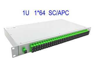 1U Rack Mount 1 × 64 SM Światłowodowy rozdzielacz PLC SC / APC Box 19 cali biały