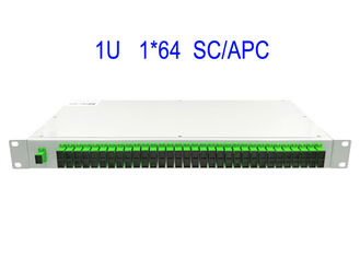 1U Rack Mount 1 × 64 SM Światłowodowy rozdzielacz PLC SC / APC Box 19 cali biały