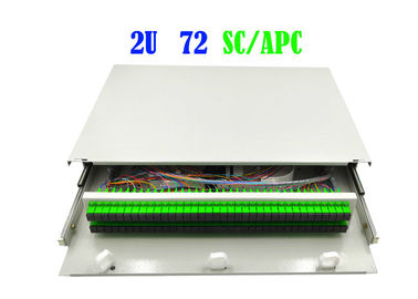 2U 72 Core Rack Fibre Patch Panel Zakończenie kabla 482 mm x 240 mm Typ ciągnięcia ręcznego