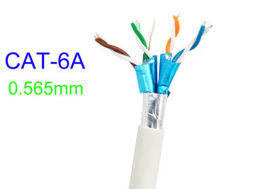 Cat6A Ekranowany elektryczny miedziany kabel sieciowy FTP 23AWG Szybka sieć Biały Cat7 SFTP