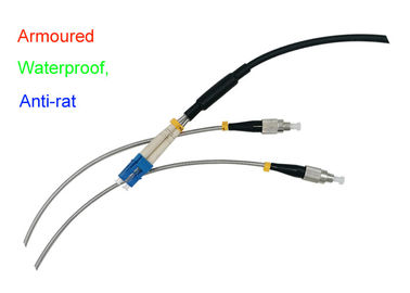 Wodoodporny, zbrojony, dwustronny kabel krosowy kryty 5,0 mm Anti-Rat DX LC FC