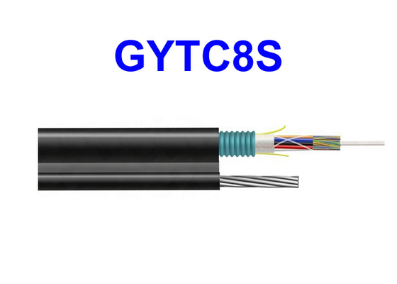 GYTC8S Zewnętrzny kabel światłowodowy zbrojony Drut stalowy Samonośny kabel telekomunikacyjny dedykowany