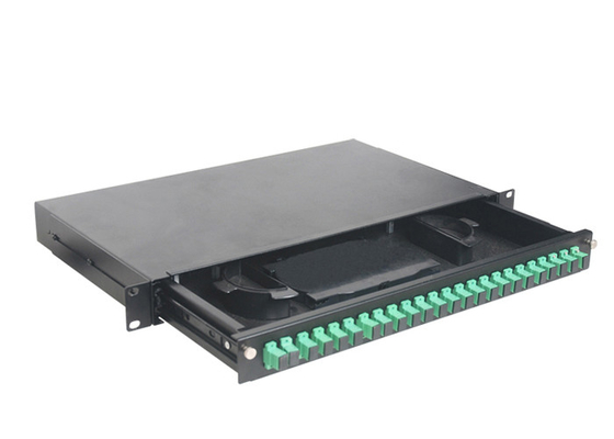 1U SC APC Rack światłowodowy panel krosowy Rj45 24-portowy typ szuflady Odporność na olej