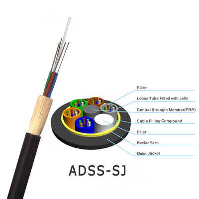 Kabel optyczny z podwójną osłoną ADSS 24 48 96-żyłowy kabel FTTH